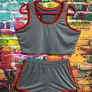 Plus Size Short & Crop Tank Top Set